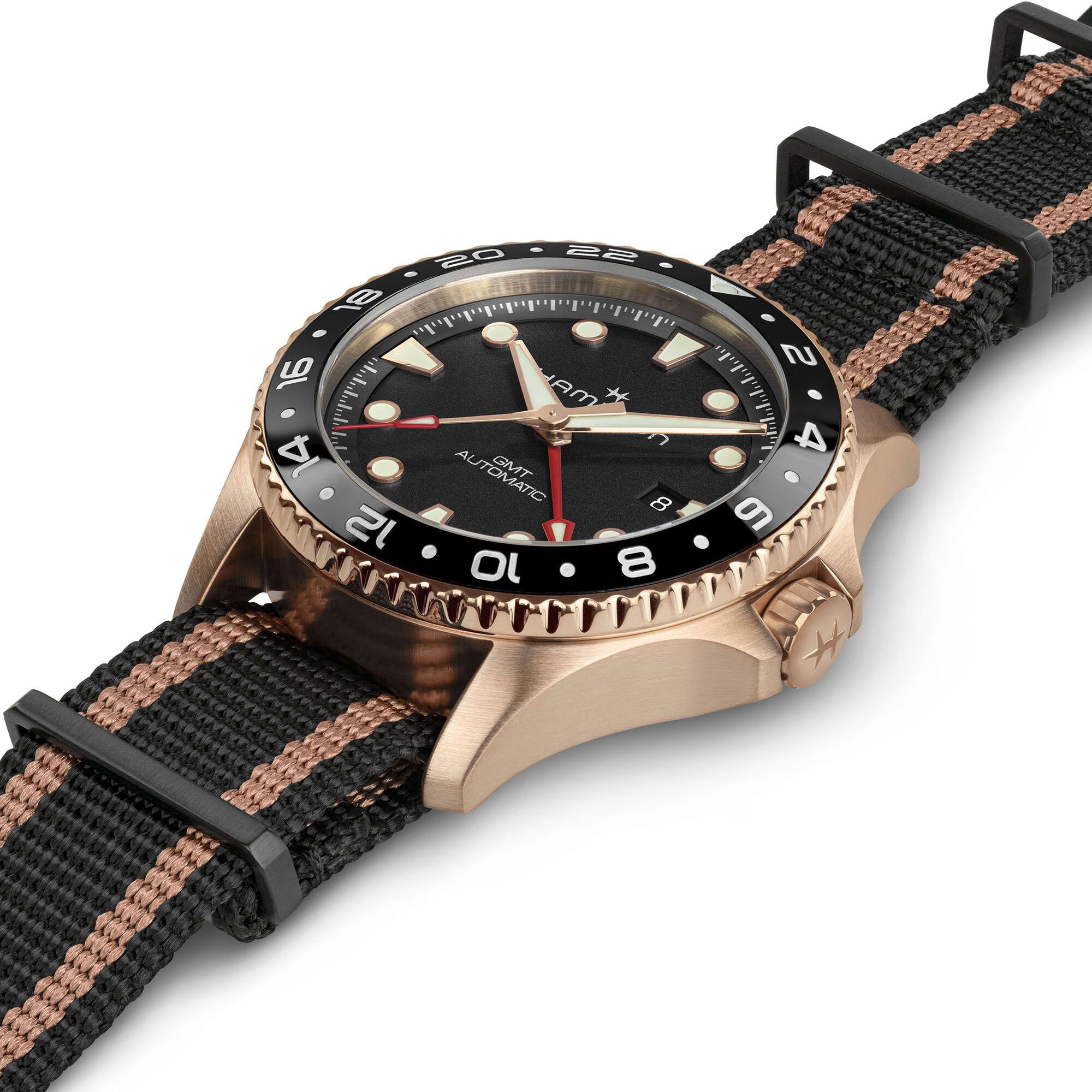 Hamilton KHAKI NAVY SCUBA AUTOMATIC GMT 43MM BRONZE men's watch H82565930 Hamilton KHAKI NAVY SCUBA AUTOMATIC GMT 43MM BRONZE men's watch H82565930