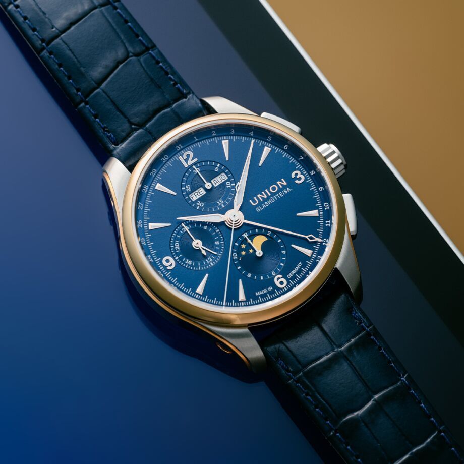 Union Glashütte Belisar Chronograph Mond Phase Herrenuhr D907.425.46.047.01