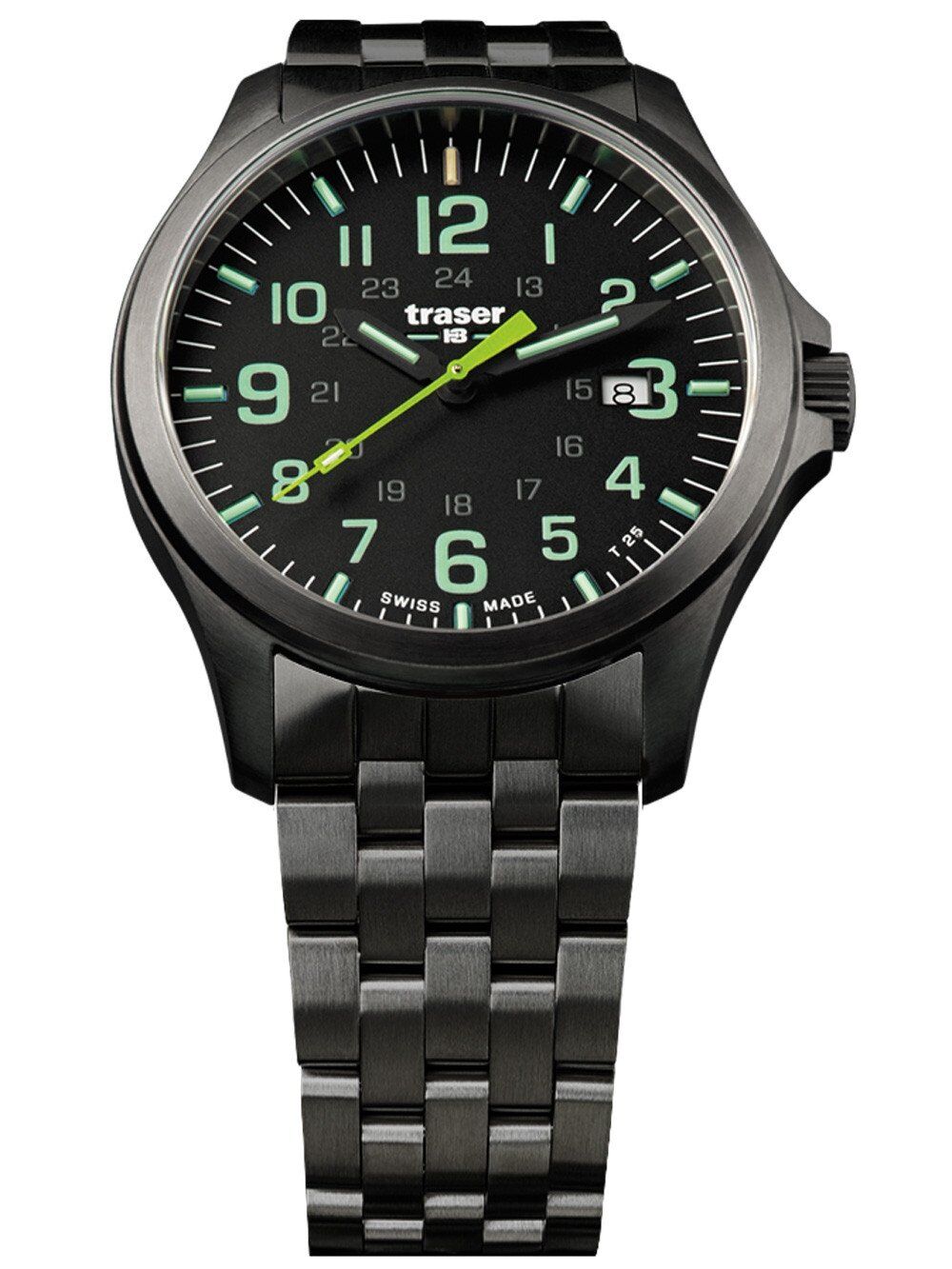 Traser H3 P67 Officer Pro GunMetal Black/Lime Herrenuhr 107869