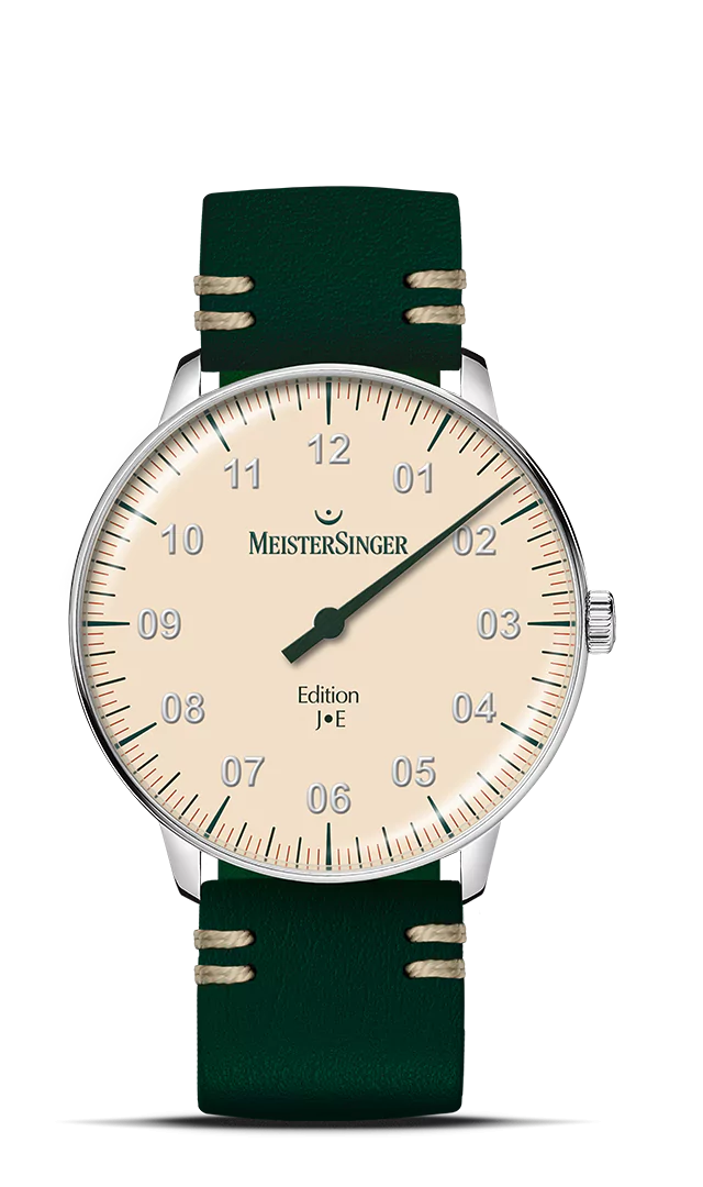 Meister Singer Edition Neo J.E Beige mit British Racing Green und Cognac, Limitiert auf 100 Stück Herrenuhr ED-NES-J.E