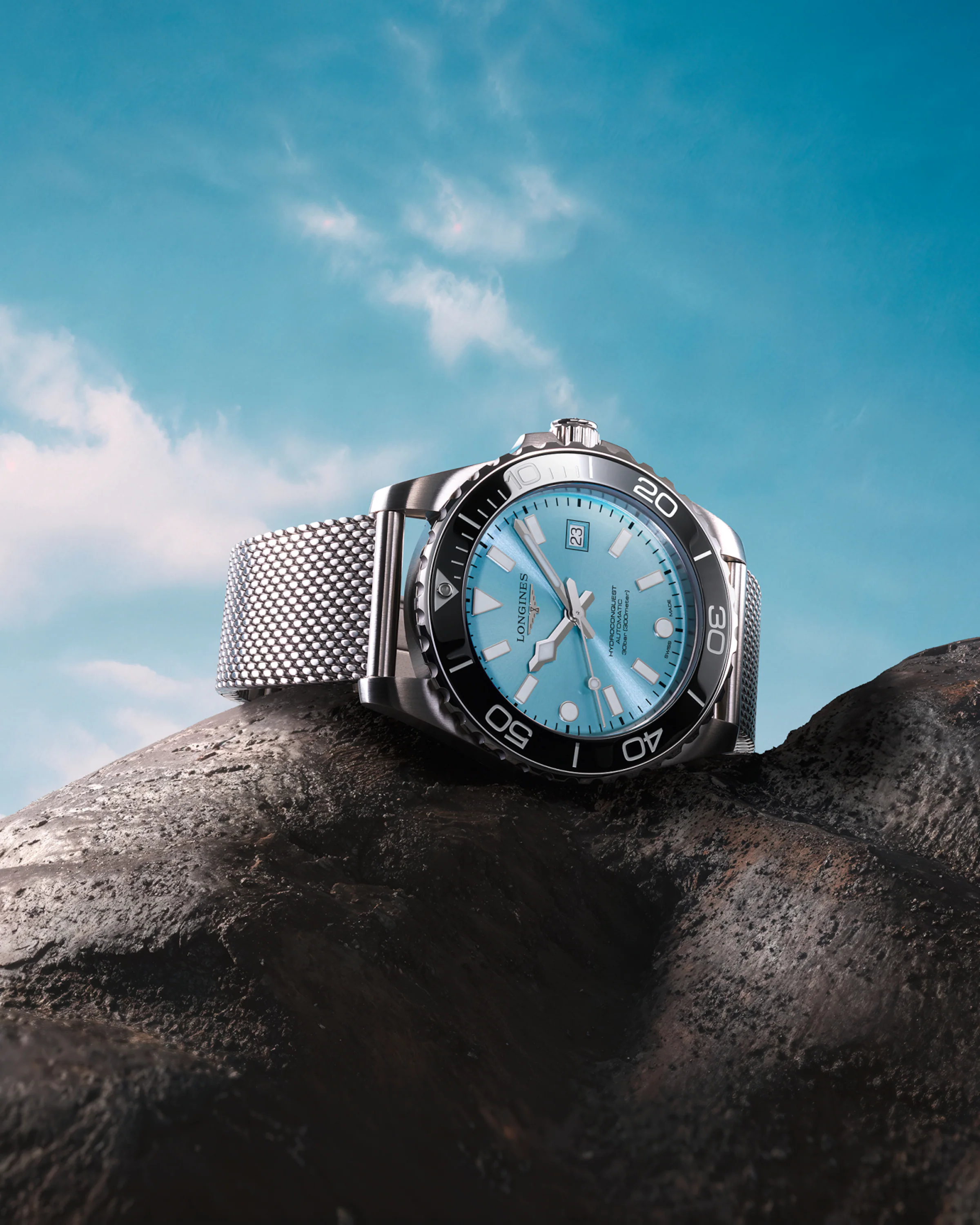 Longines Hydroconquest frostblau 42mm Automatik Herrenuhr L3.788.4.99.6