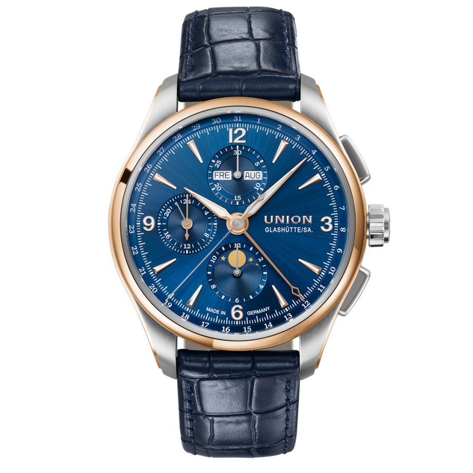 Union Glashütte Belisar Chronograph Mond Phase Herrenuhr D907.425.46.047.01