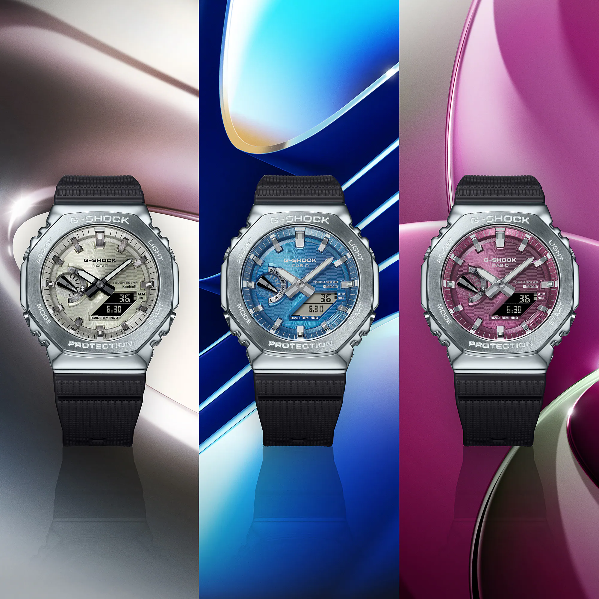 G-Shock G-Steel Protection Classic, Pink, Solar, 44mm Men's Watch GBM-2100A-4BER