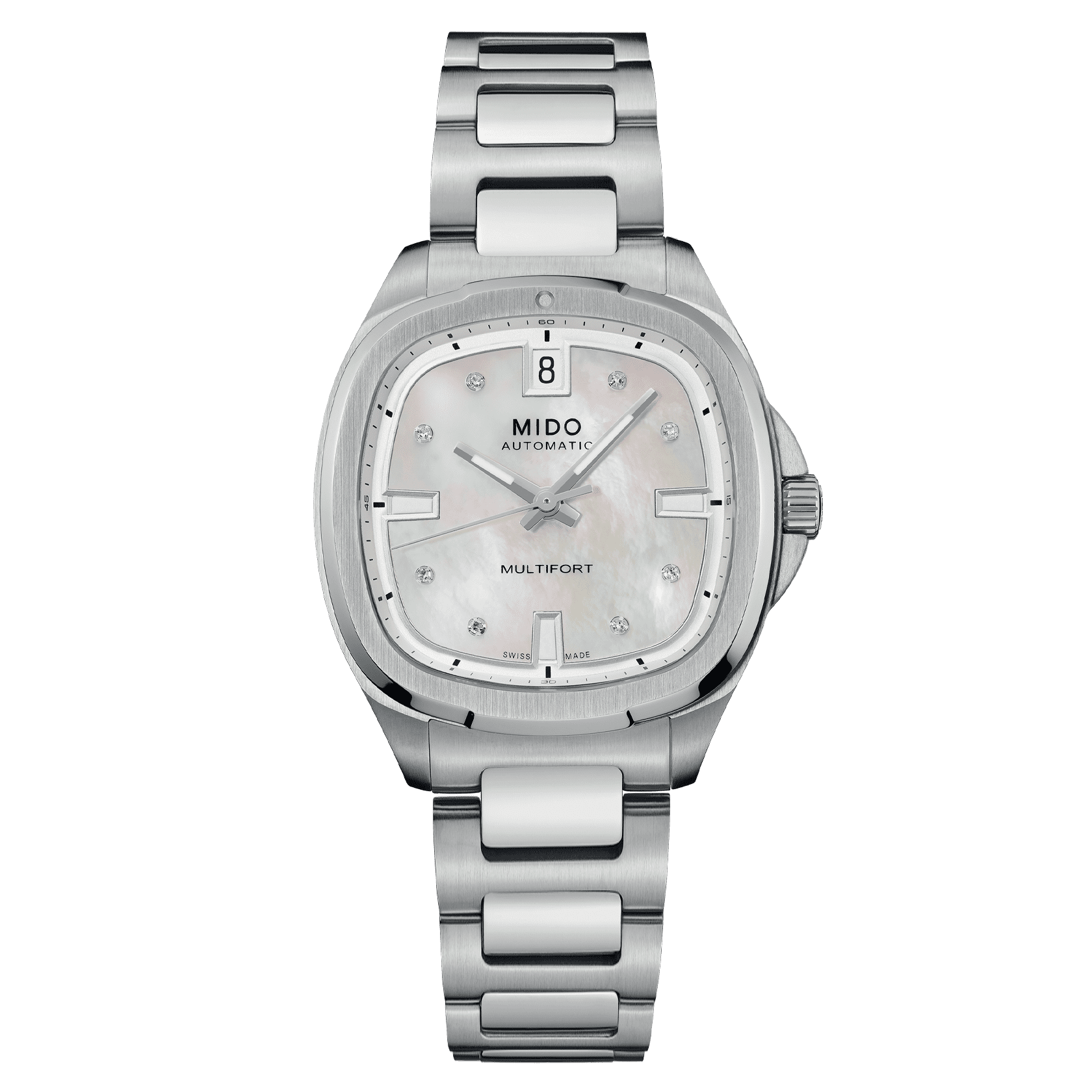 m049-307-11-106-00_0_front_1 Mido Multifort TV 35 Damenuhr mit Diamanten M049.307.11.106.00