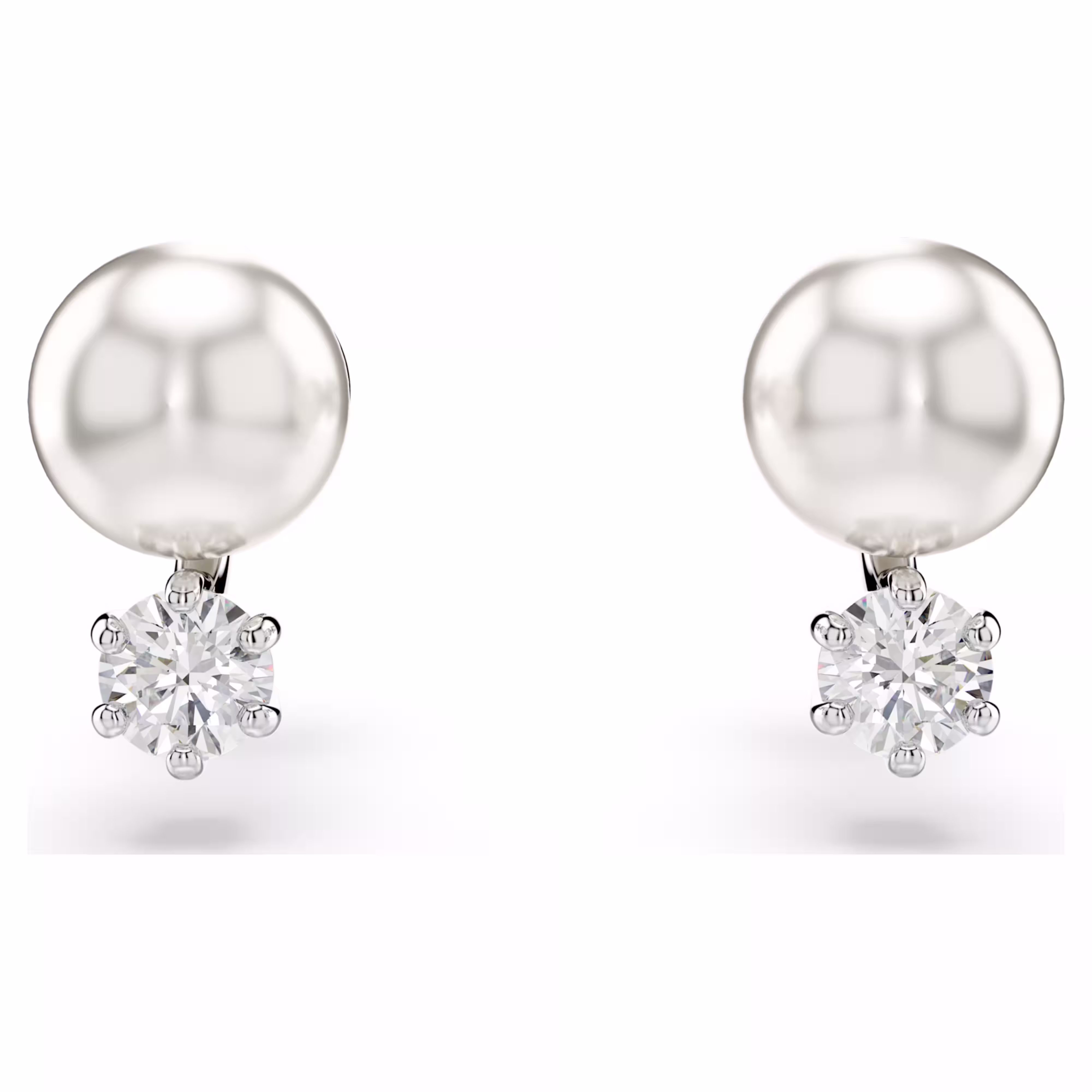 Swarovski  Matrix Set Kristallperle, Rundschliff, Weiß, Rhodiniert