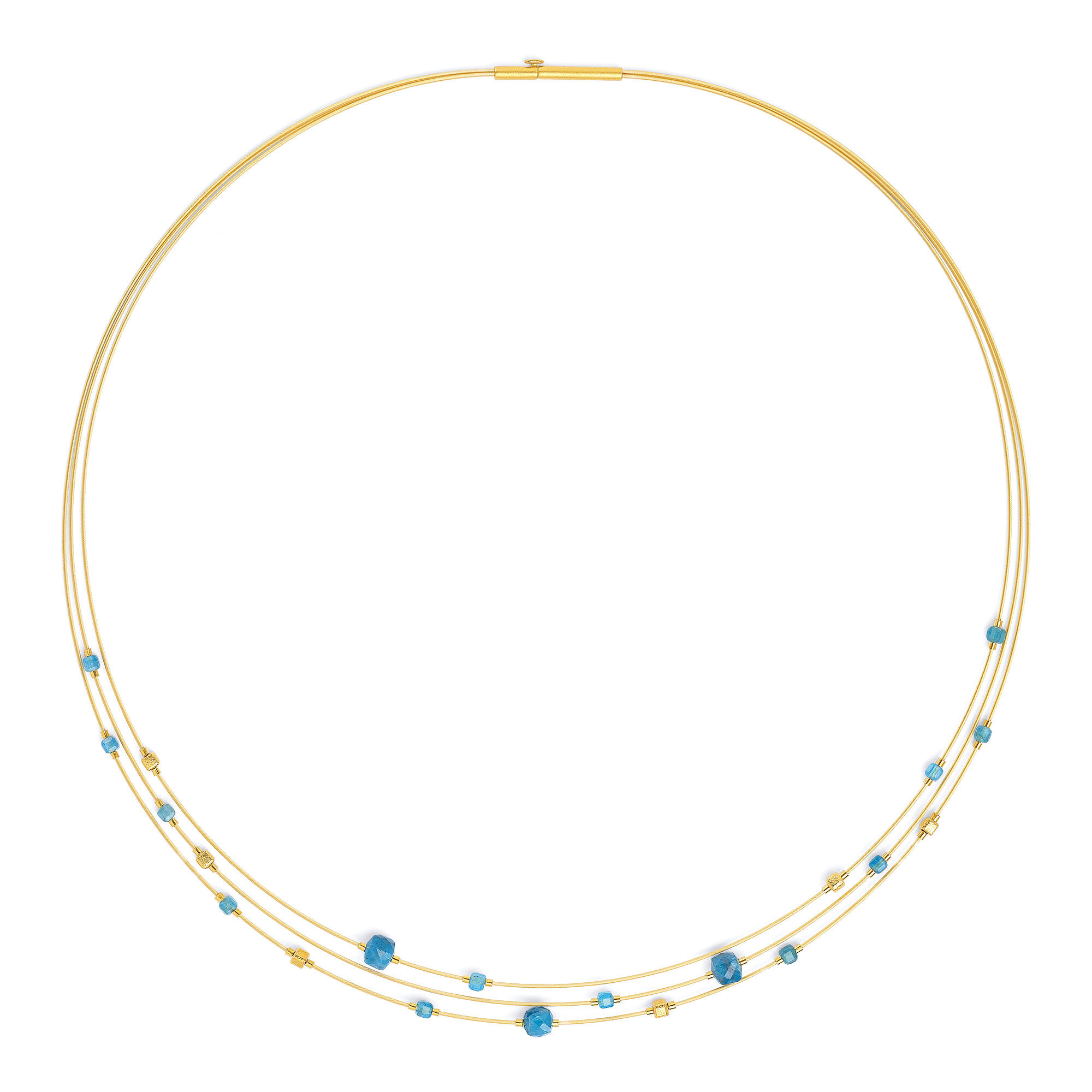 Bernd Wolf Kette Cubetinos Designlinie Cubes, Apatit, 24-Karat-goldplattiert