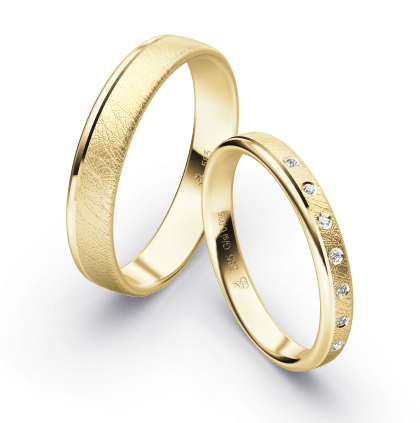 First Individual Love 3D Yellow – Two pair of wedding rings Rauschmayer 72-03037 / 73-03037