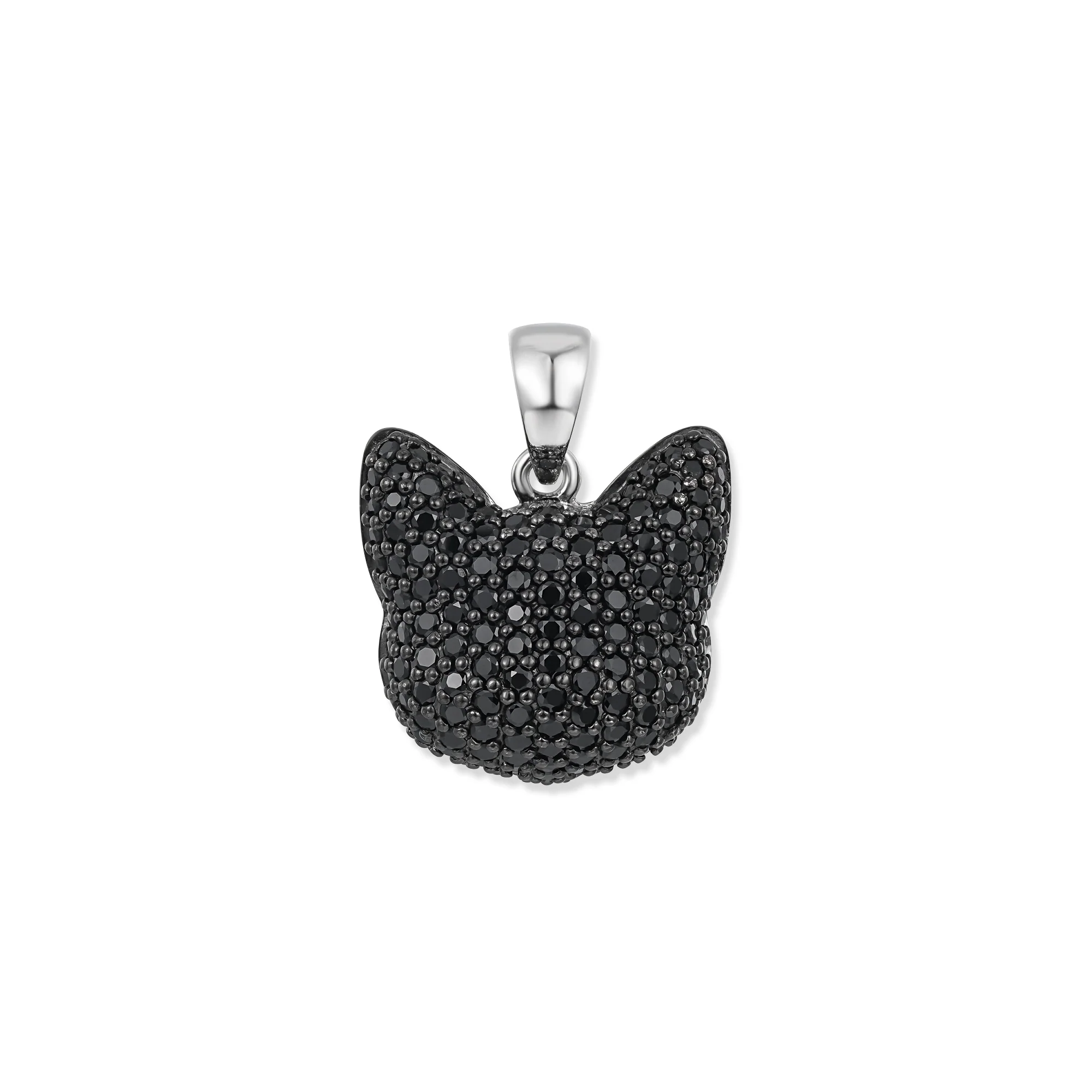 Seinerzeit Anhänger Kuro Katzen Anhänger 925 Sterling Silber, Schwarz
