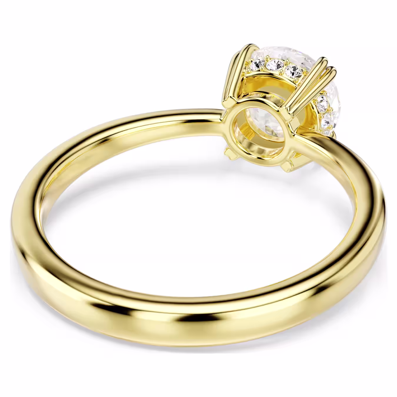 Swarovski Stilla Cocktail Ring, Round Cut, White, 18k Gold Plated
