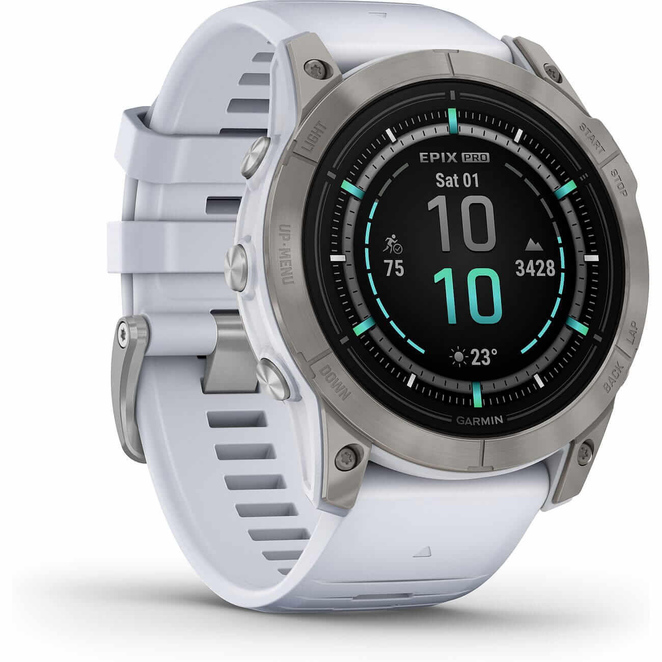 Garmin Epix™ Pro Gen 2 Sapphire 51mm Steinweiss/Titanium Titan mit Silikonarmband 010-02804-11