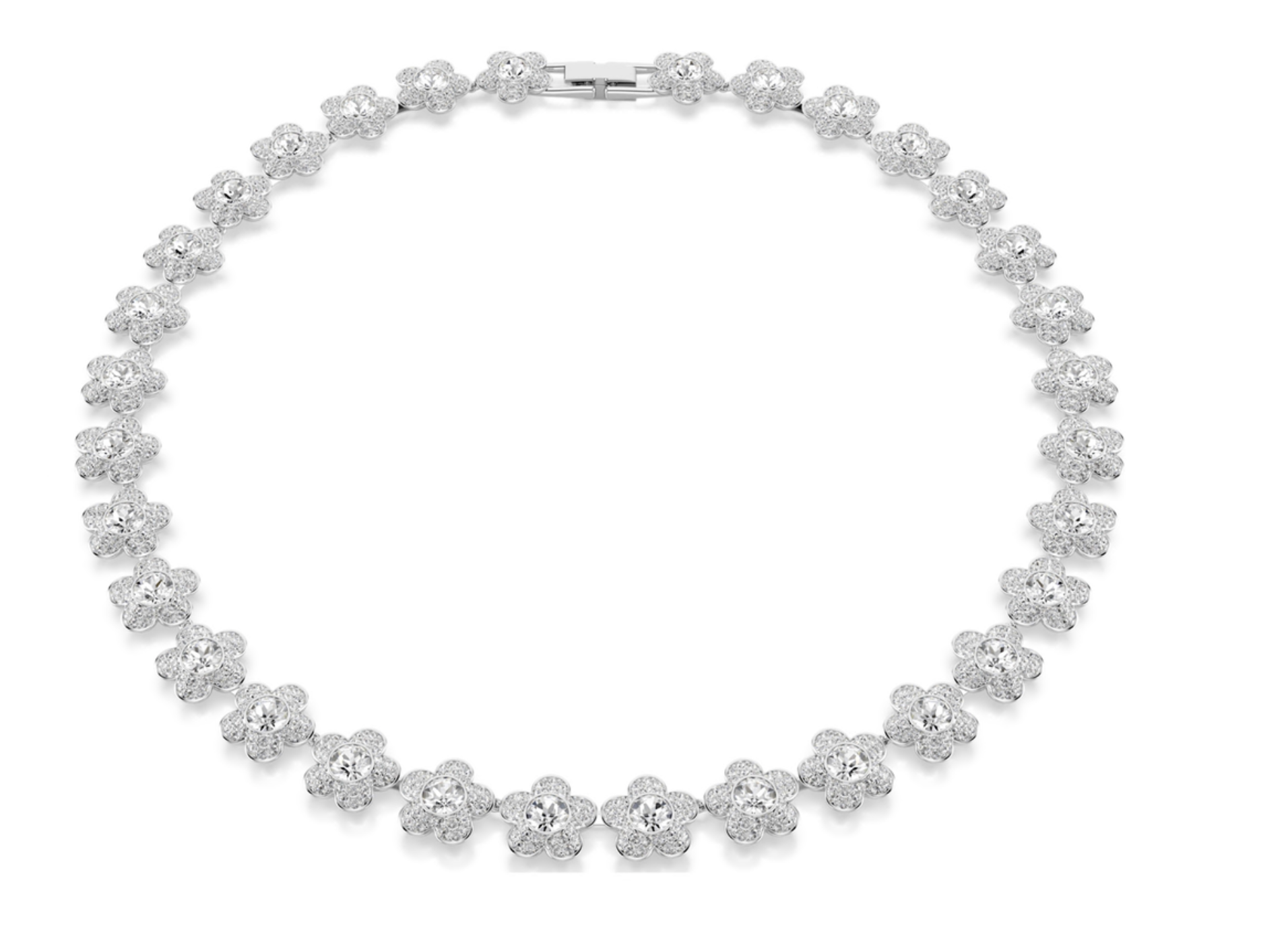 Swarovski  Ariana Grande x Swarovski Halskette, Rundschliff, Blume, Weiß, Rhodiniert