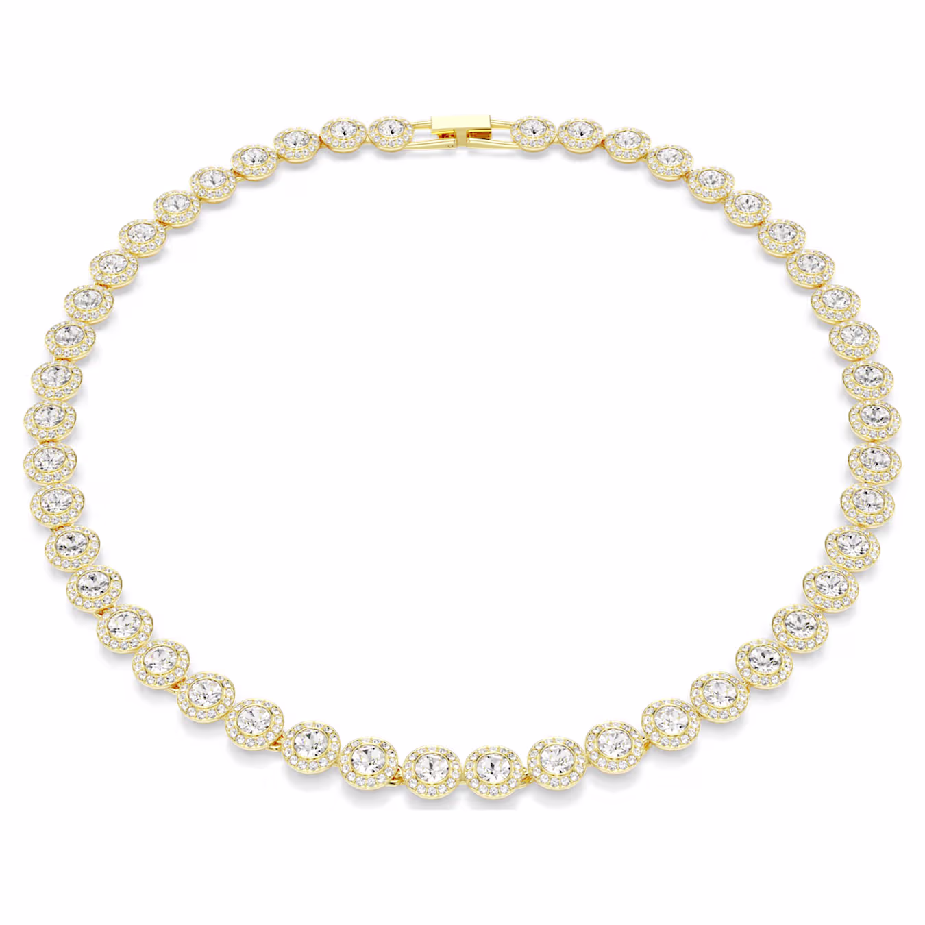 Swarovski Una Angelic Halskette Rundschliff, Weiß, 18k vergoldet