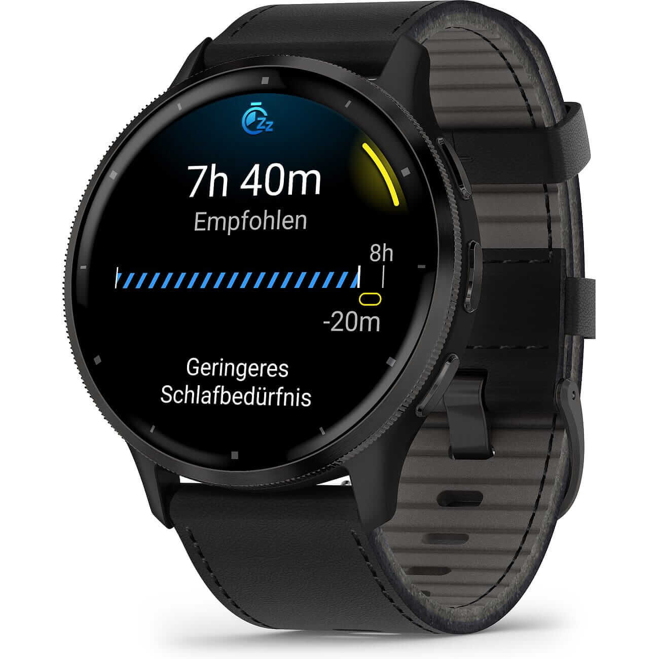 Garmin Venu 3 Schwarz/Schiefergrau mit Leder-Armband und Silikonband Herrenuhr 010-02784-52