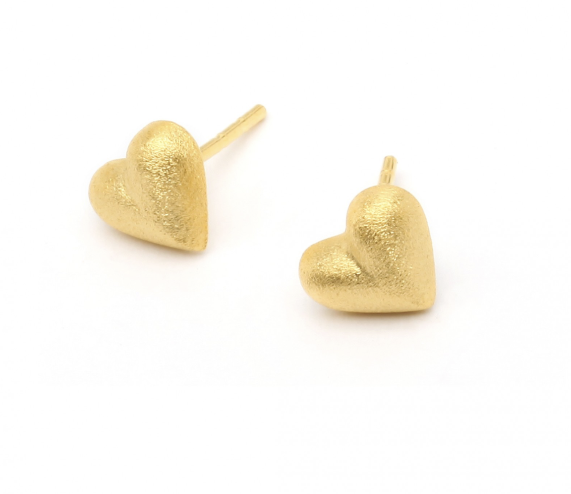 Bernd Wolf Stecker Herz Designlinie Hearts, 8mm, 24-Karat-goldplattiert