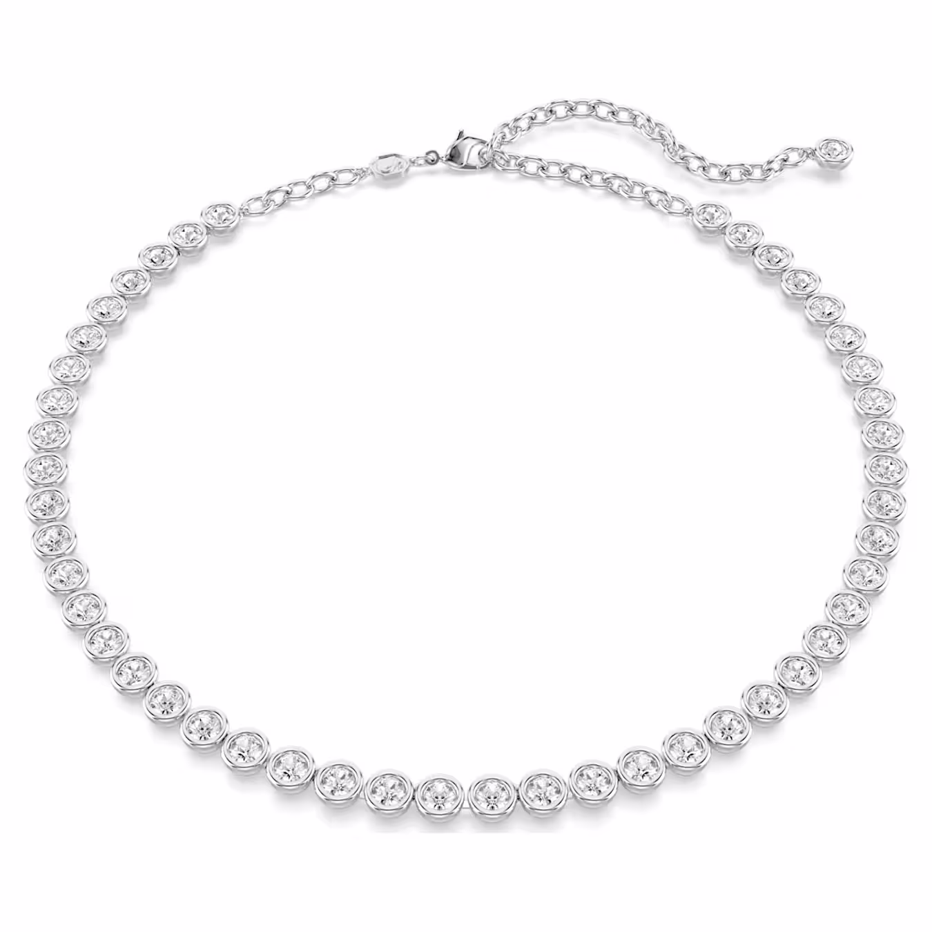 Swarovski  Imber Tennis Halskette Rundschliff, Weiß, Rhodiniert