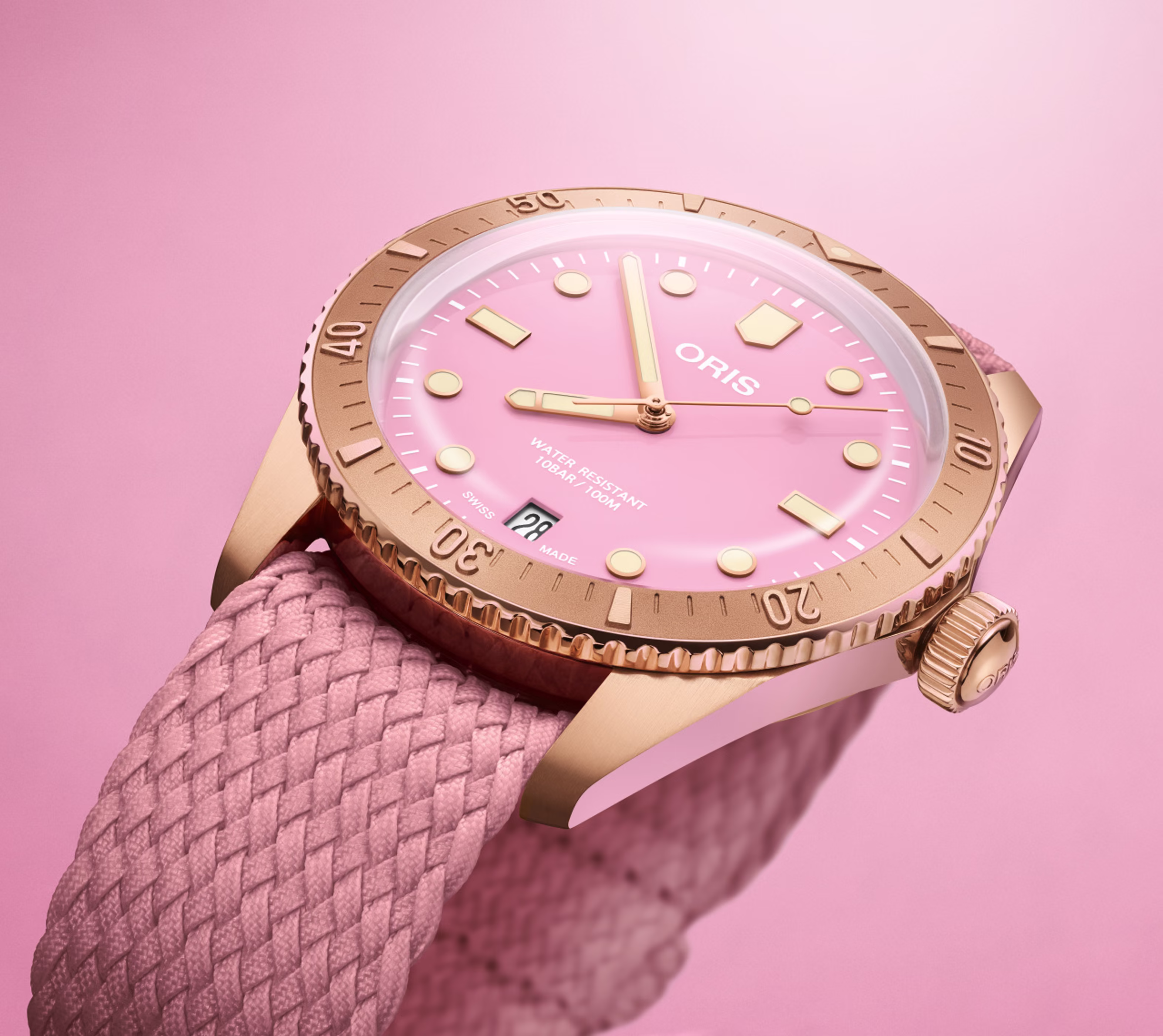 Oris Divers Sixty‑Five Cotton Candy 38mm Grün Damenuhr 01 733 7771 3158-07 3 19 04BRS