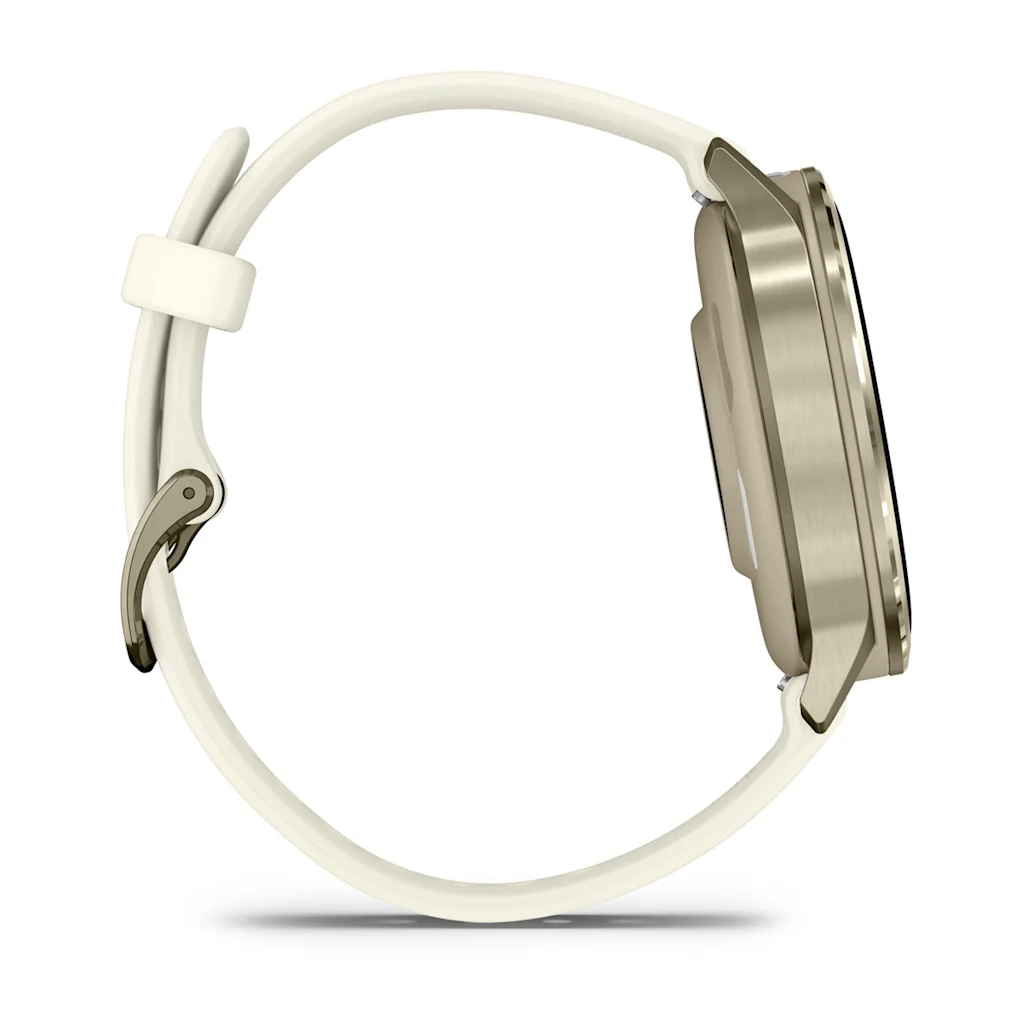 Garmin Venu® 4 - 41 mm Beige/Lunargold mit Schnellwechsel-Silikon-Armband 18 mm Bone Unisexuhr 010-03013-00