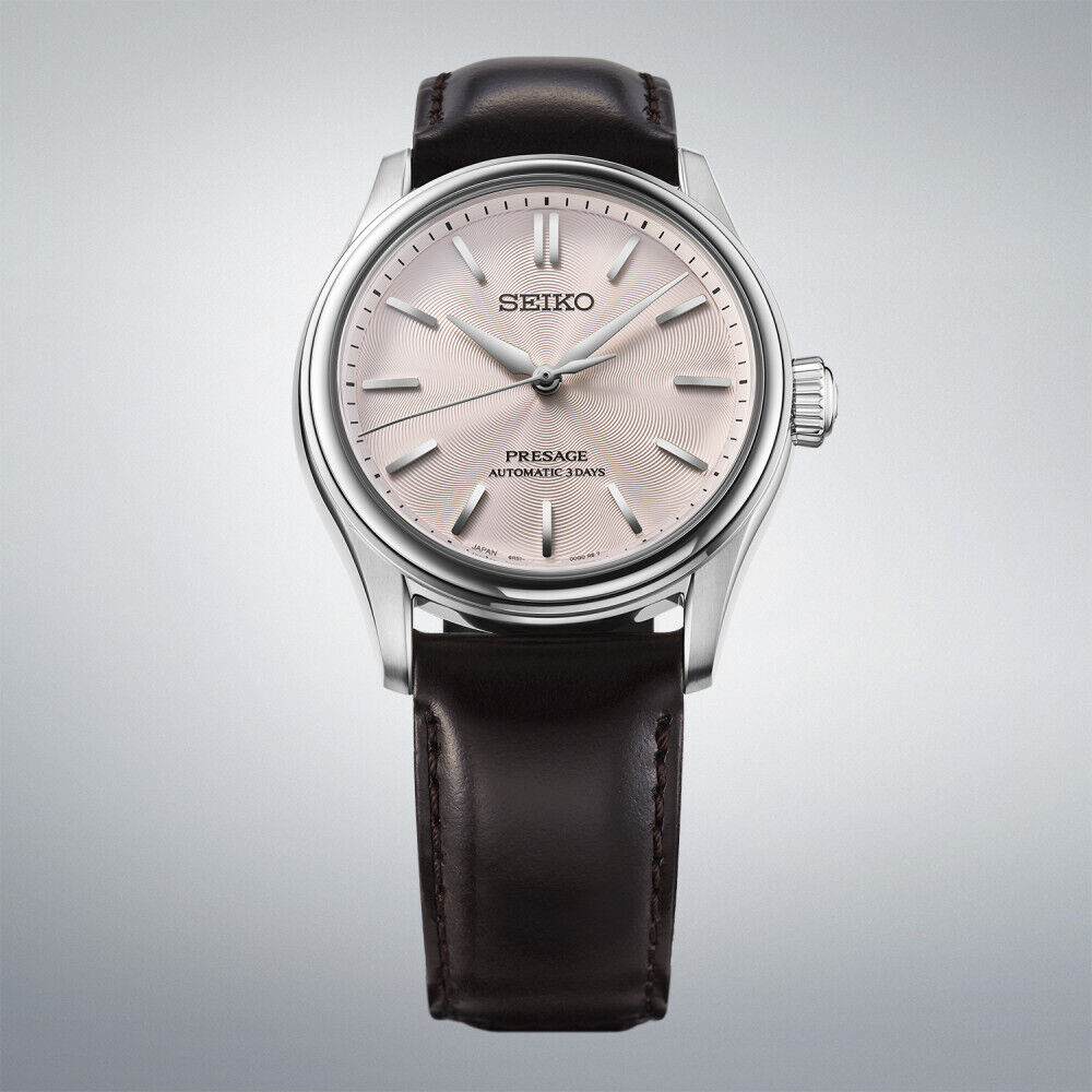 Seiko Presage Automatik 3 Zeiger, 38mm, Rosa Herrenuhr HCC003J1