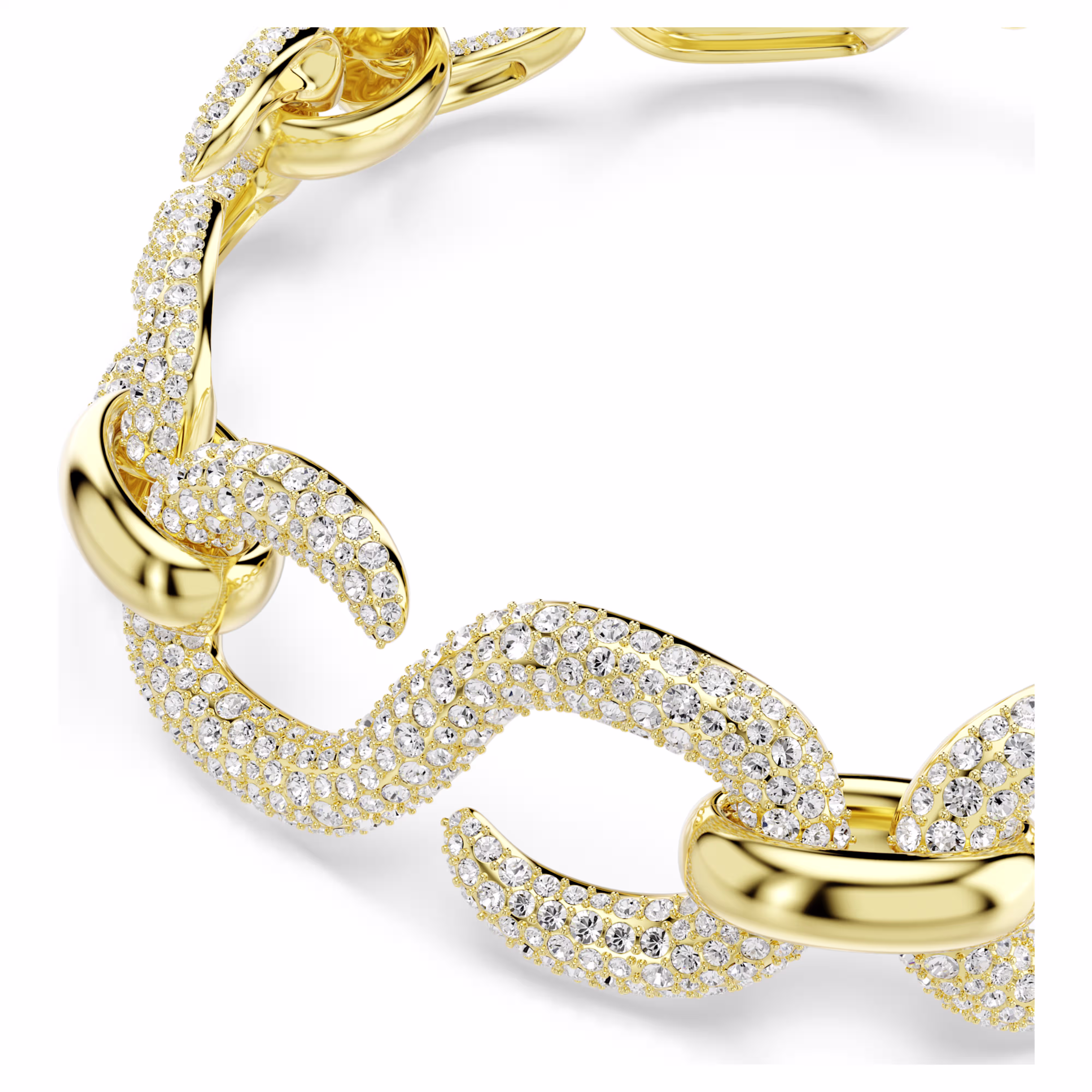 Swarovski  Dextera Halsband Rundschliff, Weiß, 18k Goldbeschichtet