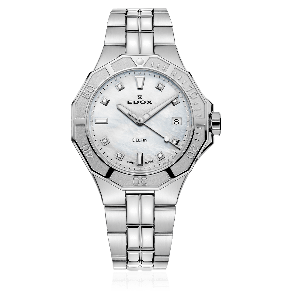 Edox Delfin Diver Date Lady Damenuhr 53020 3M NADN