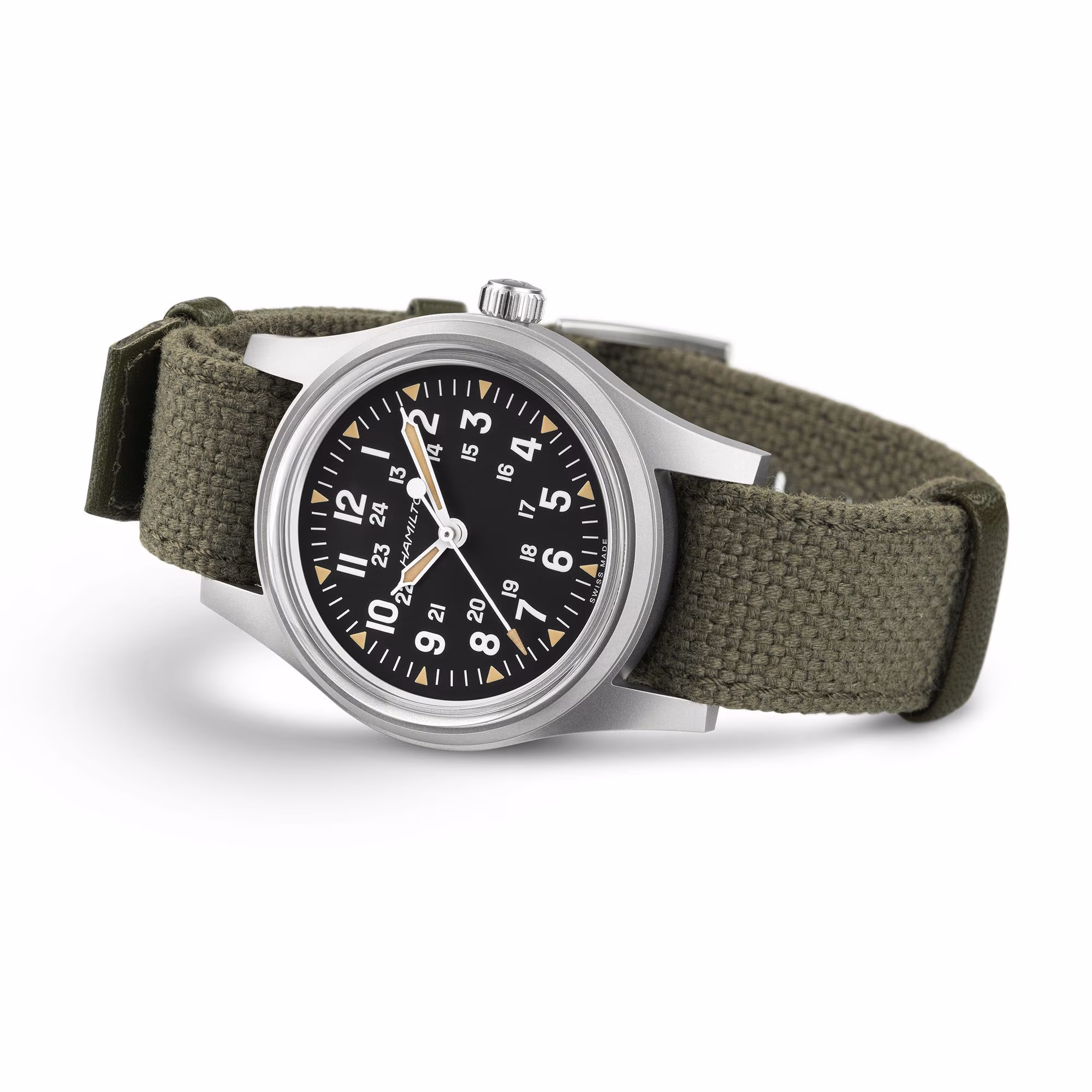 Hamilton Khaki Field Mechanical 36 mm, Handaufzug,  Textilband, 80 Stunden Gangreserve Herrenuhr H69399930
