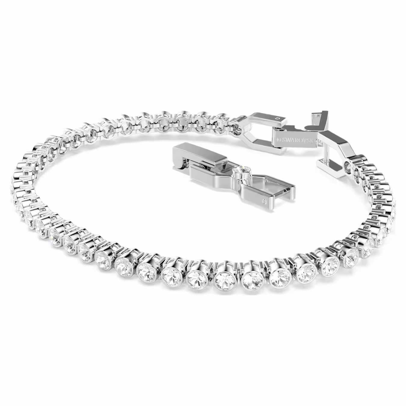 Swarovski  Imber Emily Tennis Armband Rundschliff, Weiß, Rhodiniert