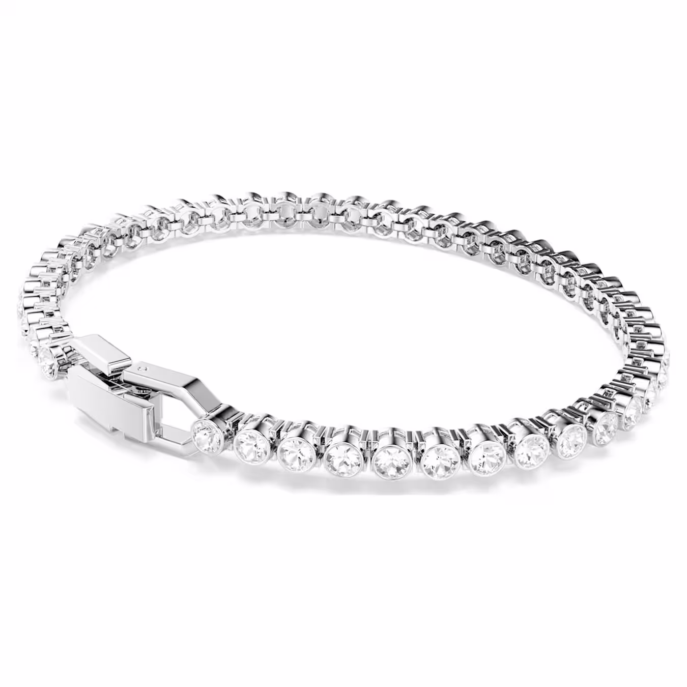 Swarovski  Imber Emily Tennis Armband Rundschliff, Weiß, Rhodiniert