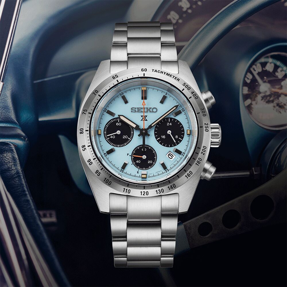 uhr-chronograph-solar-seiko-limitierte-edition-blaues-zifferblatt Seiko Prospex Speedtimer Limited Edition Solar Chronograph Men's Watch SSC937P1