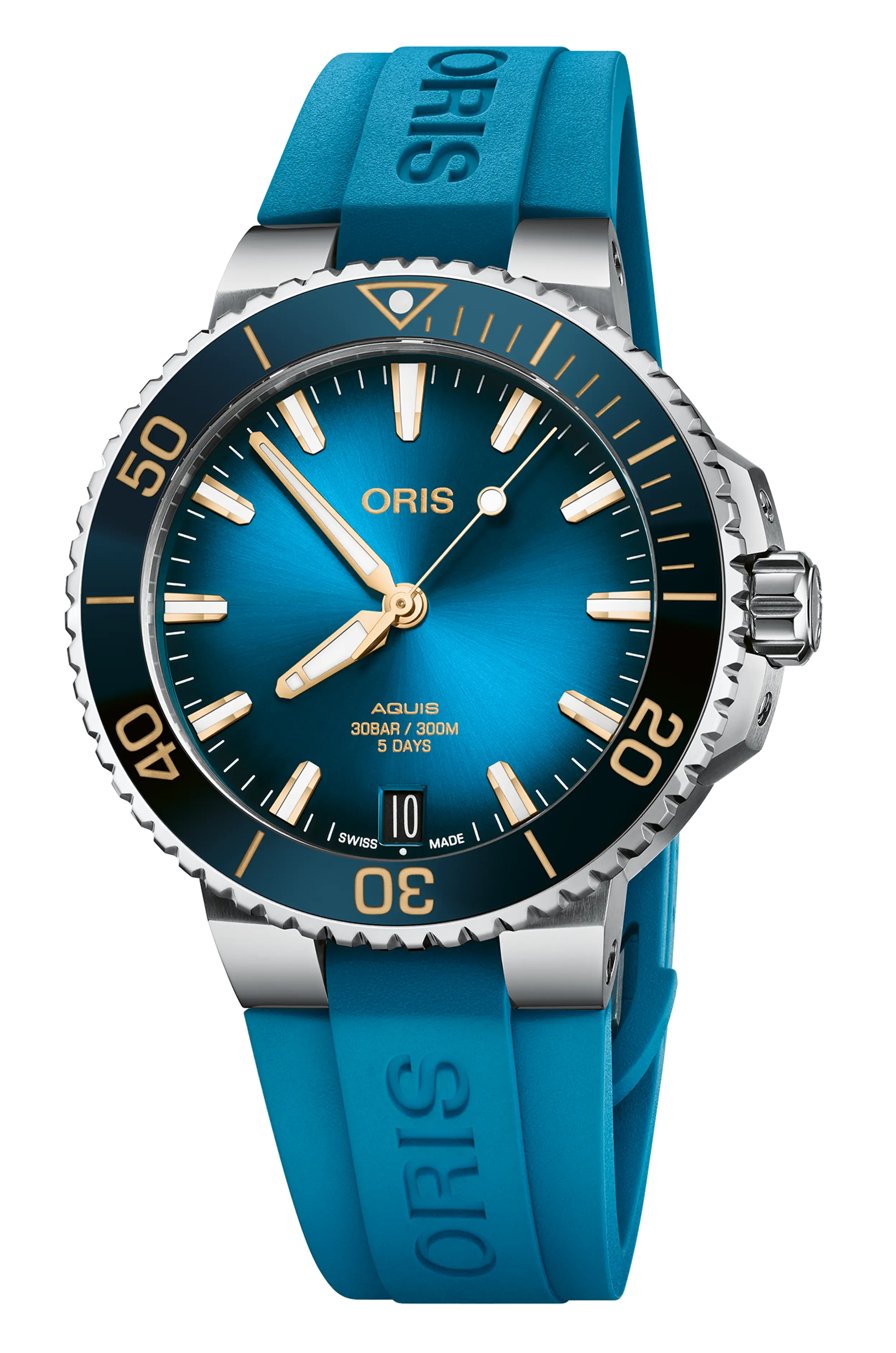 Oris Aquis Date Calibre 400, 41.5mm, rubber strap, blue men's watch 01 400 7769 4125-07 4 22 75FC