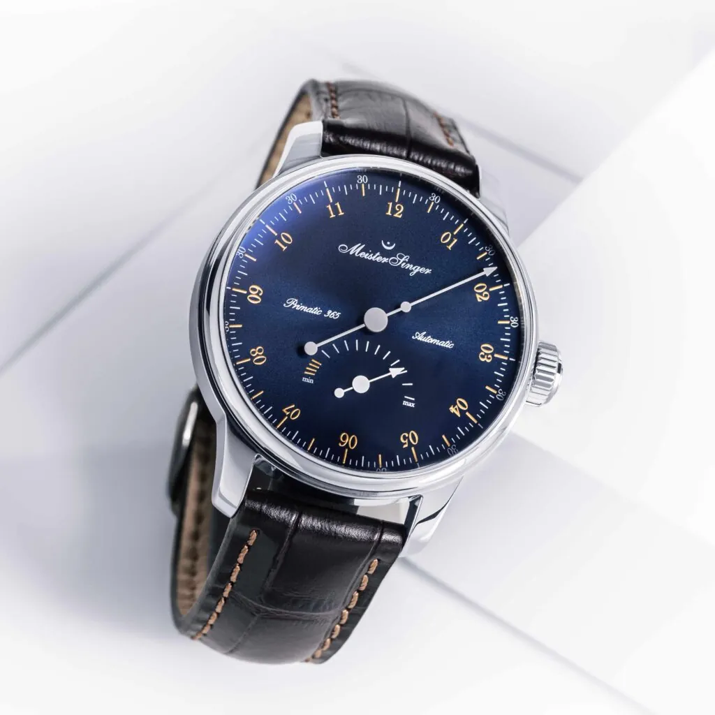 Meister Singer Primatic 365 Sonnenschliff Stahlblau mit Gold Herrenuhr PR365917G Meister Singer Primatic 365 Sonnenschliff Stahlblau mit Gold Herrenuhr PR365917G