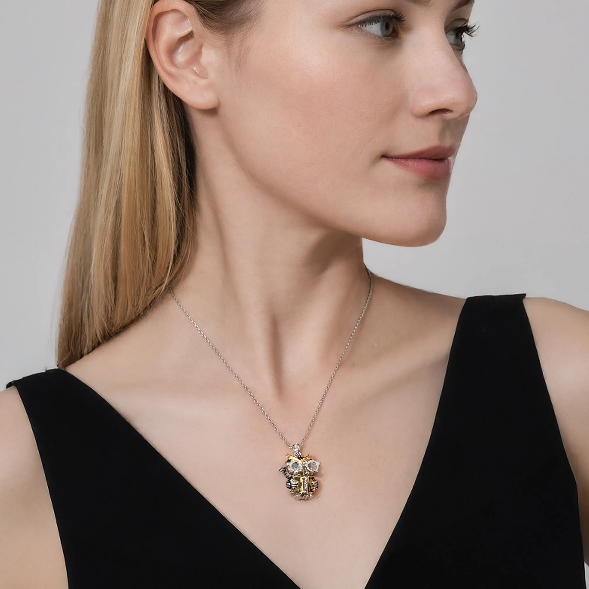 At the time, Dr. Darwin's Owl Pendant, Bicolor Masterpiece of the limited series Roxy and the Friends, Limited Edition