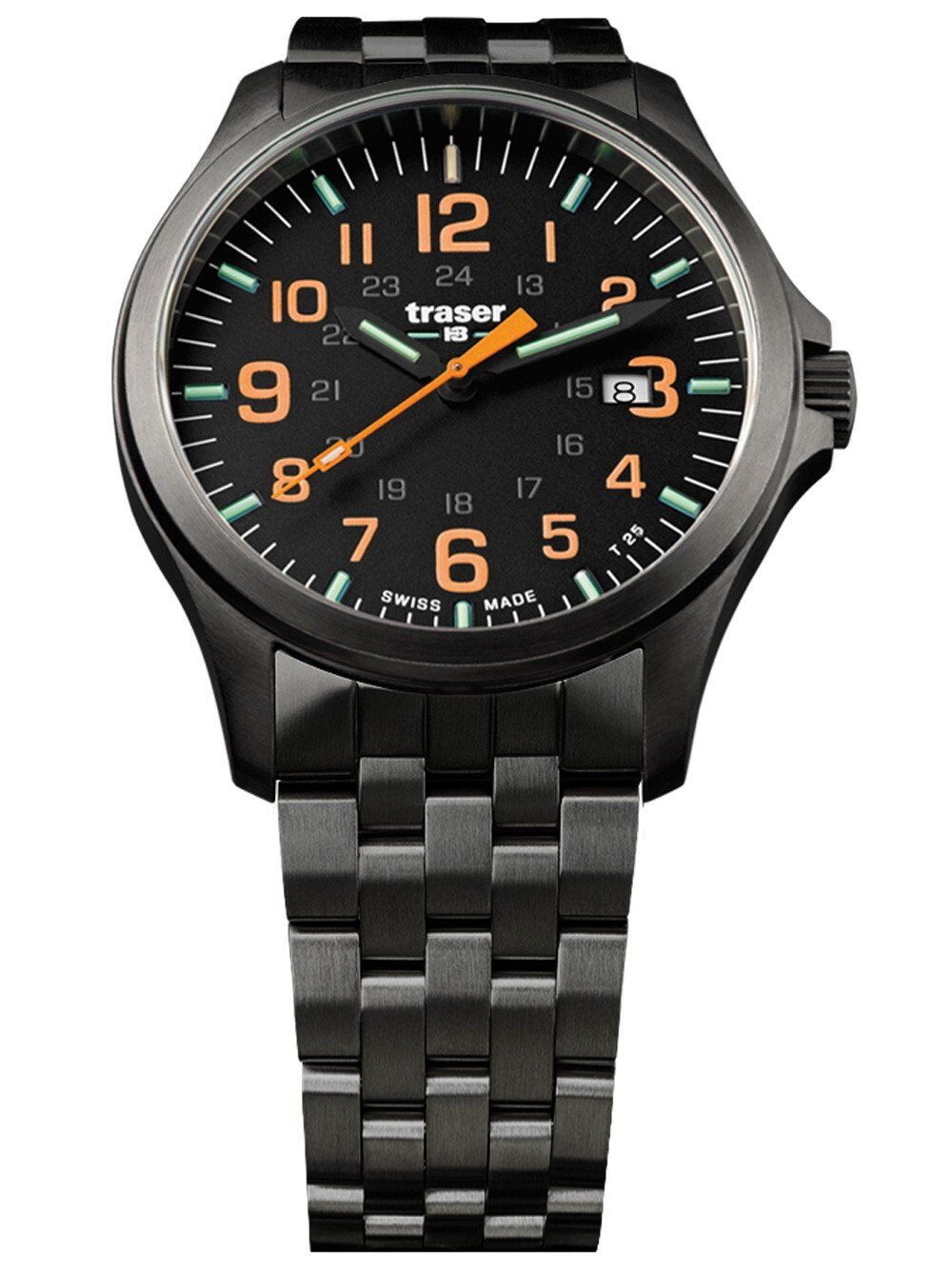 Traser H3 P67 Officer Pro GunMetal Black/Orange Herrenuhr 107870