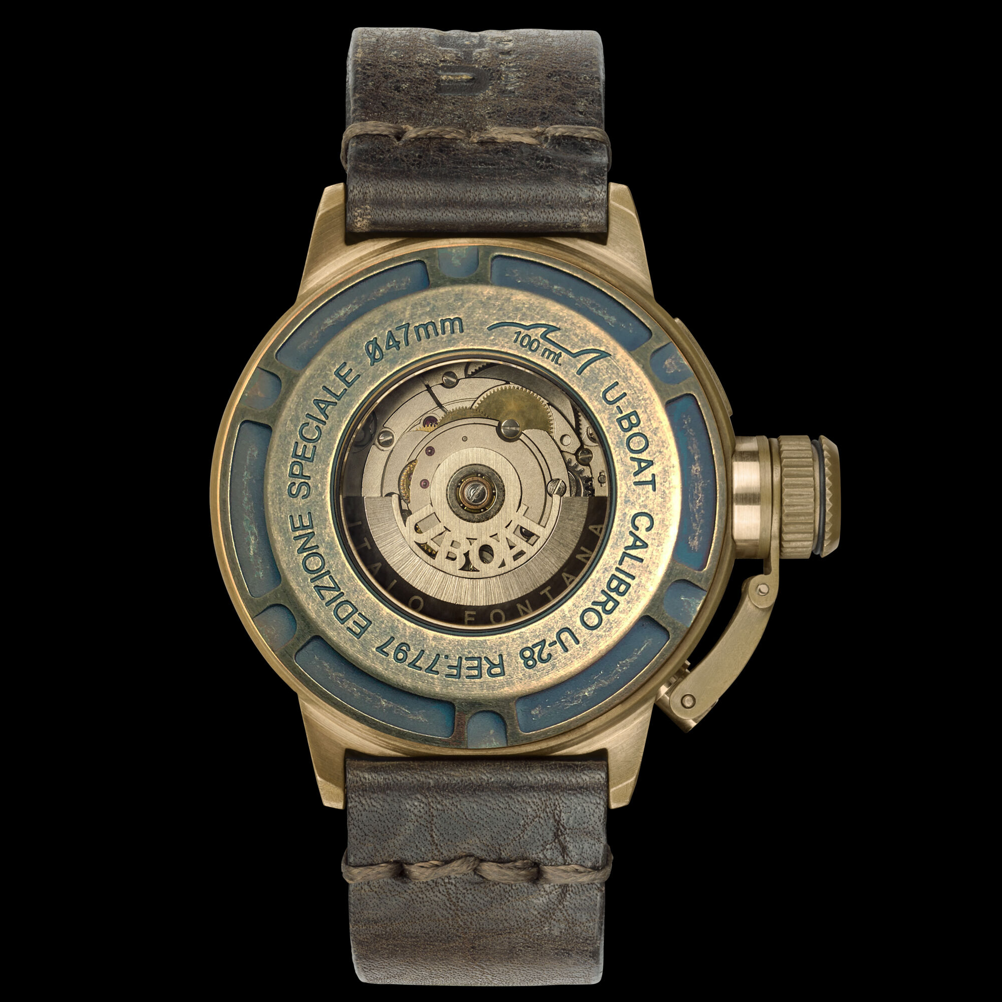 7797back U-Boat Classico U-47 Automatic 47mm Bronze Men's Watch 7797