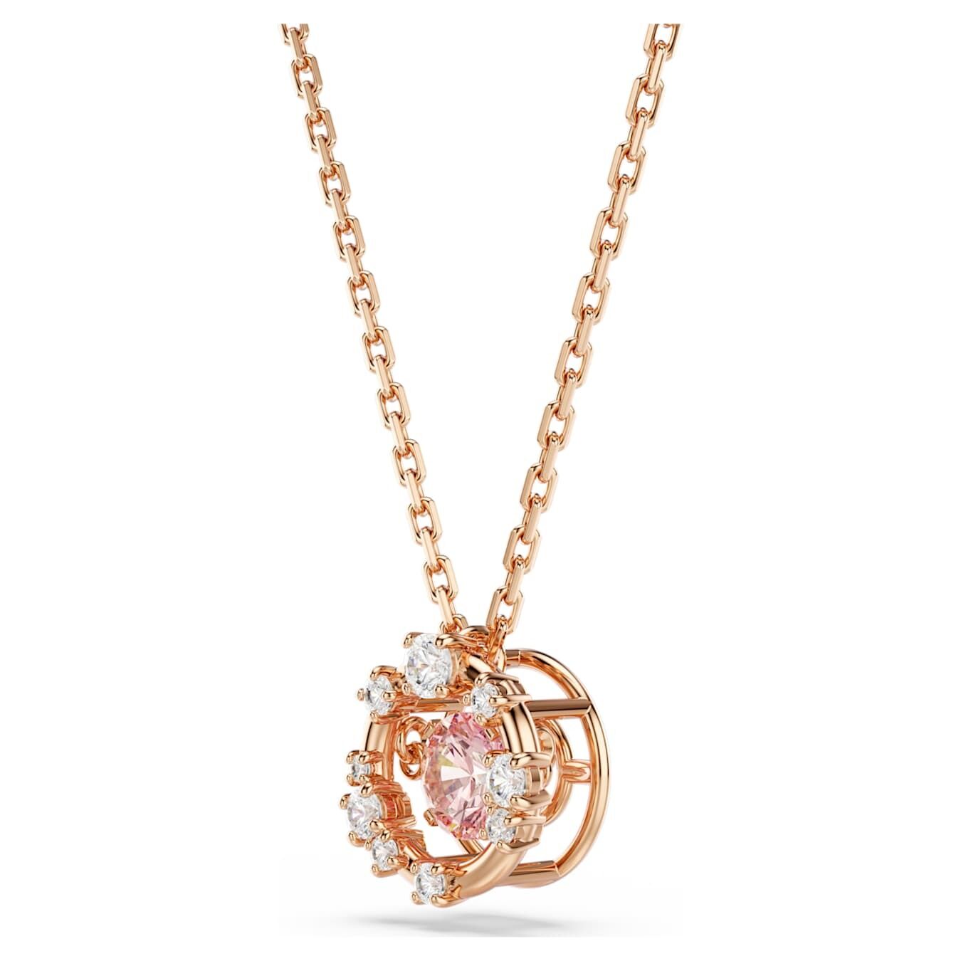 Swarovski  Constella Anhänger Rundschliff, Dancing Stone, Rosa, Roségold-Legierungsschicht