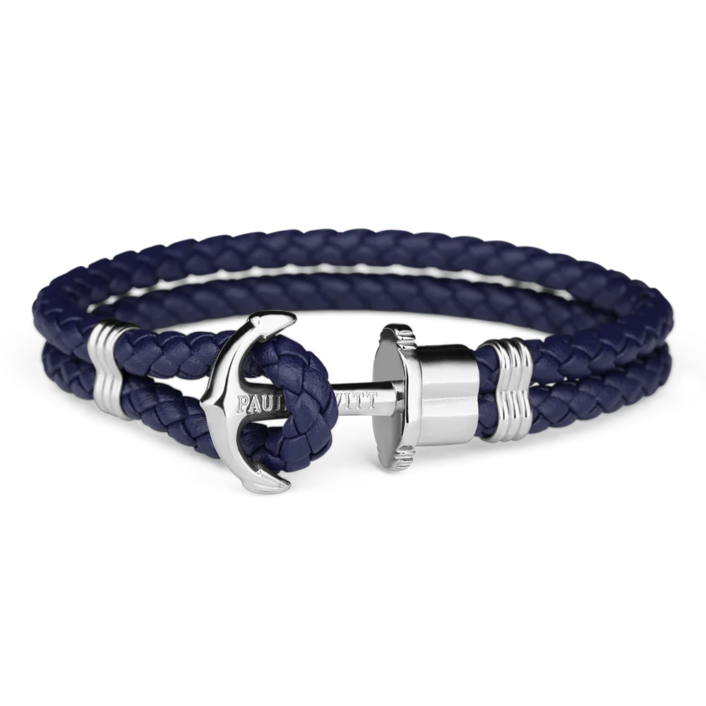 Paul Hewitt Anker Armband PHREP IP Silber Marineblau PH-PH-L-S-N-L