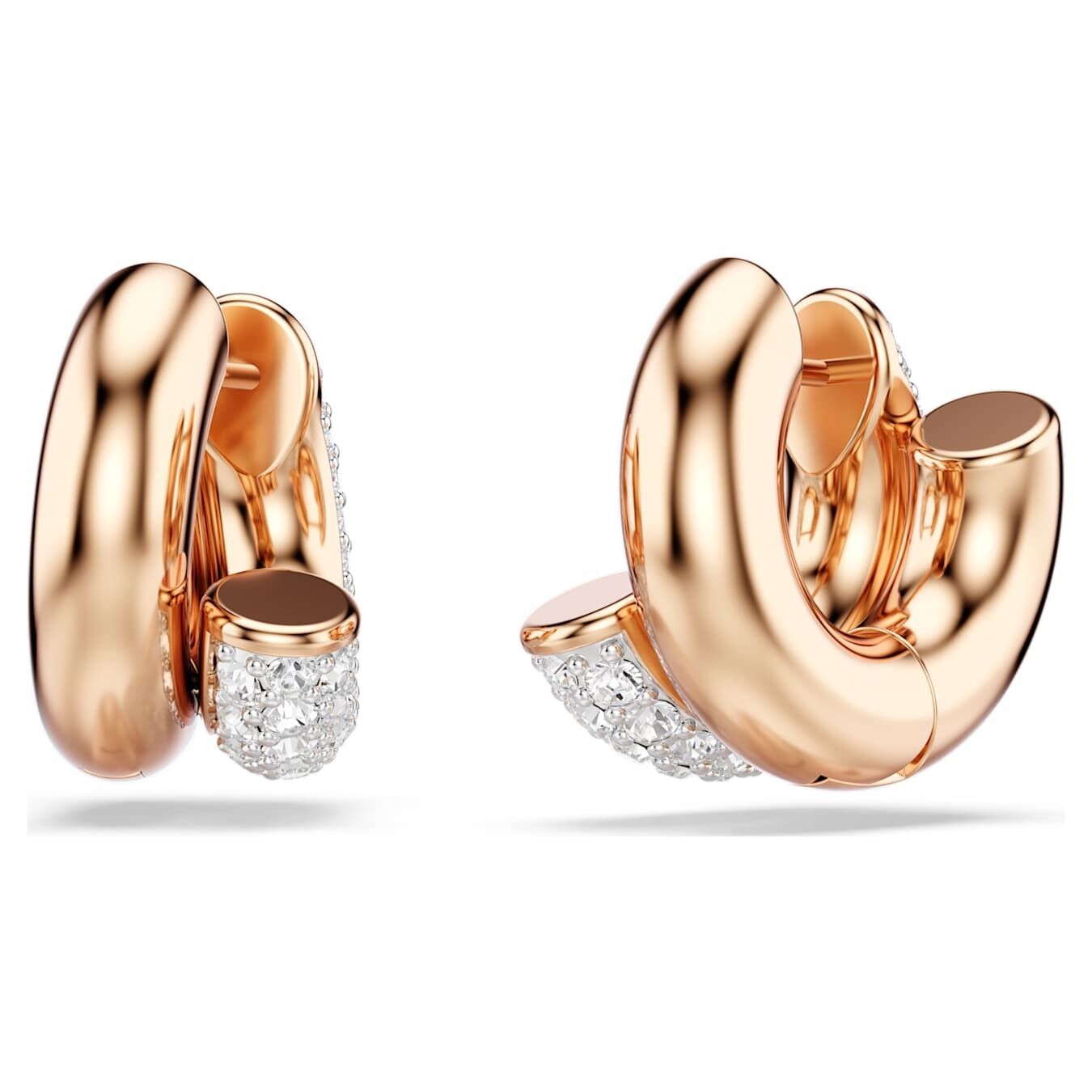 Swarovski  Dextera Kreolen Rundschliff, Mini, Weiß, Roségold-Legierungsschicht