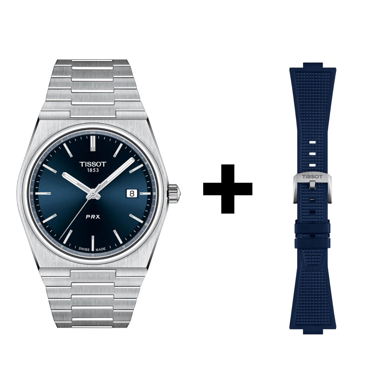 Tissot PRX Herrenuhr T137.410.11.041.00 Set mit blauem Kautschukband Tissot PRX Herrenuhr T137.410.11.041.00 Set mit blauem Kautschukband