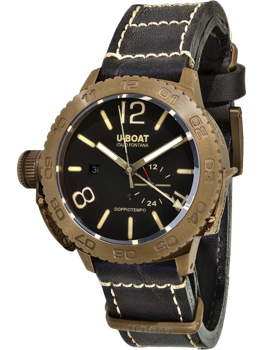 U-BOAT Herren Uhr DOPPIOTEMPO 46 BRONZO BR 9008